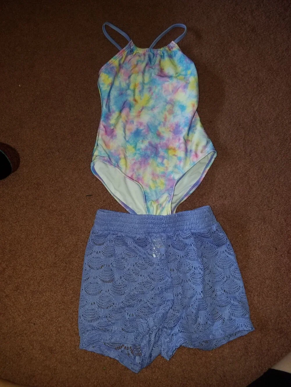 New- Cat & Jack Girls Bathing Suit Set